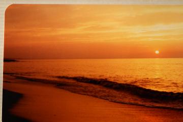 斜里の浜で見る夕日