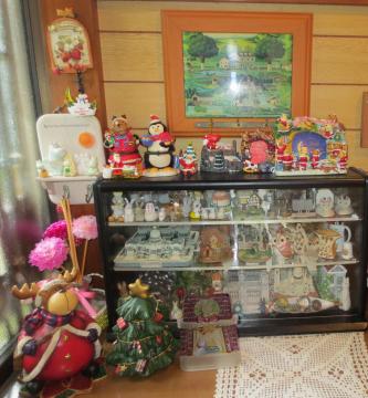 collection case and christmas ornaments 