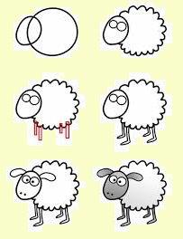 How to draw sheep 羊の描き方