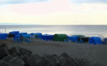シラス漁のテント