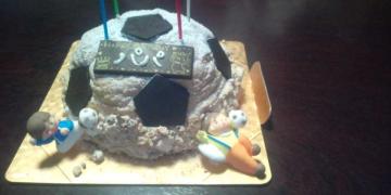 サッカーボールの誕生ケーキ