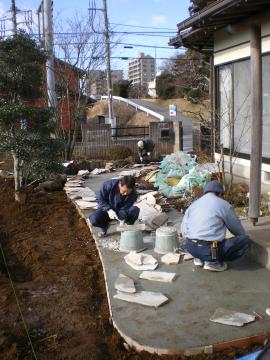 千葉Ｏ様邸ガーデンリフォーム工事・石貼り