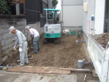 駐車場　カーポート　外構工事