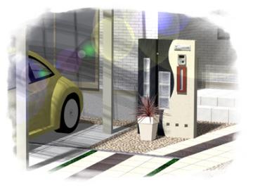 Pf IS邸門柱パース①