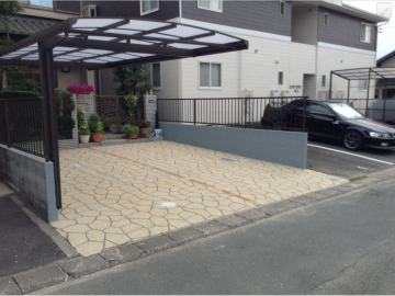 リフレコート　施工例　浜松市　外構工事　駐車場リフォーム