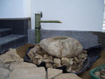 広島　筧　蹲　手水鉢　和の庭　茶庭　施工例