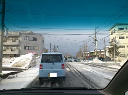 新潟市道路雪景色