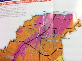呉羽山断層の地震想定マップ