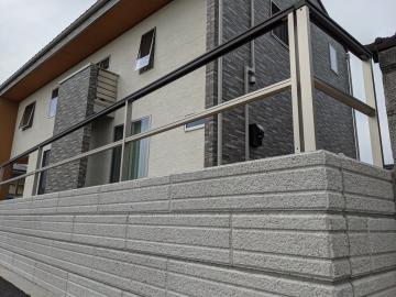 滋賀 外構工事 化粧ブロック フェンス