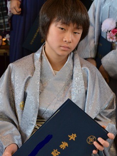 次男くんの小学校卒業式