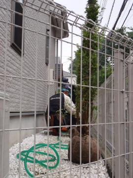 神奈川県横浜市鶴見区馬場　ガーデン工事（ウリン材のウッドデッキ、他）　：エクステリア横浜実績