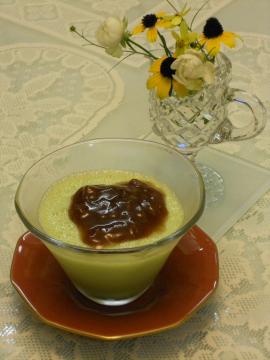 本日のデザート・抹茶ババロアと冷たい小豆