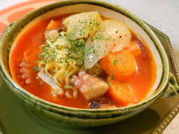 完成！トマトのラーメン