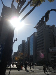 今日の大阪市内：晴れ
