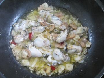 牡蠣の塩スープパスタ