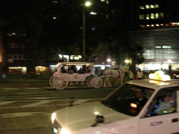広島　イルミネーション　本物の馬車