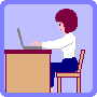 woman with pc