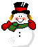 cute snowman is patting 