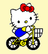 hello kitty on a bike