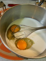 卵｣+牛乳+サラダオイル+薄力粉